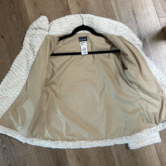 Patagonia Pelage Jacket Cream Colored Faux Fur Lined Full Zip Size M - Picture 5 of 5